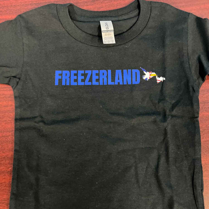 Kids T-Shirt - Freezerland - Blue Text